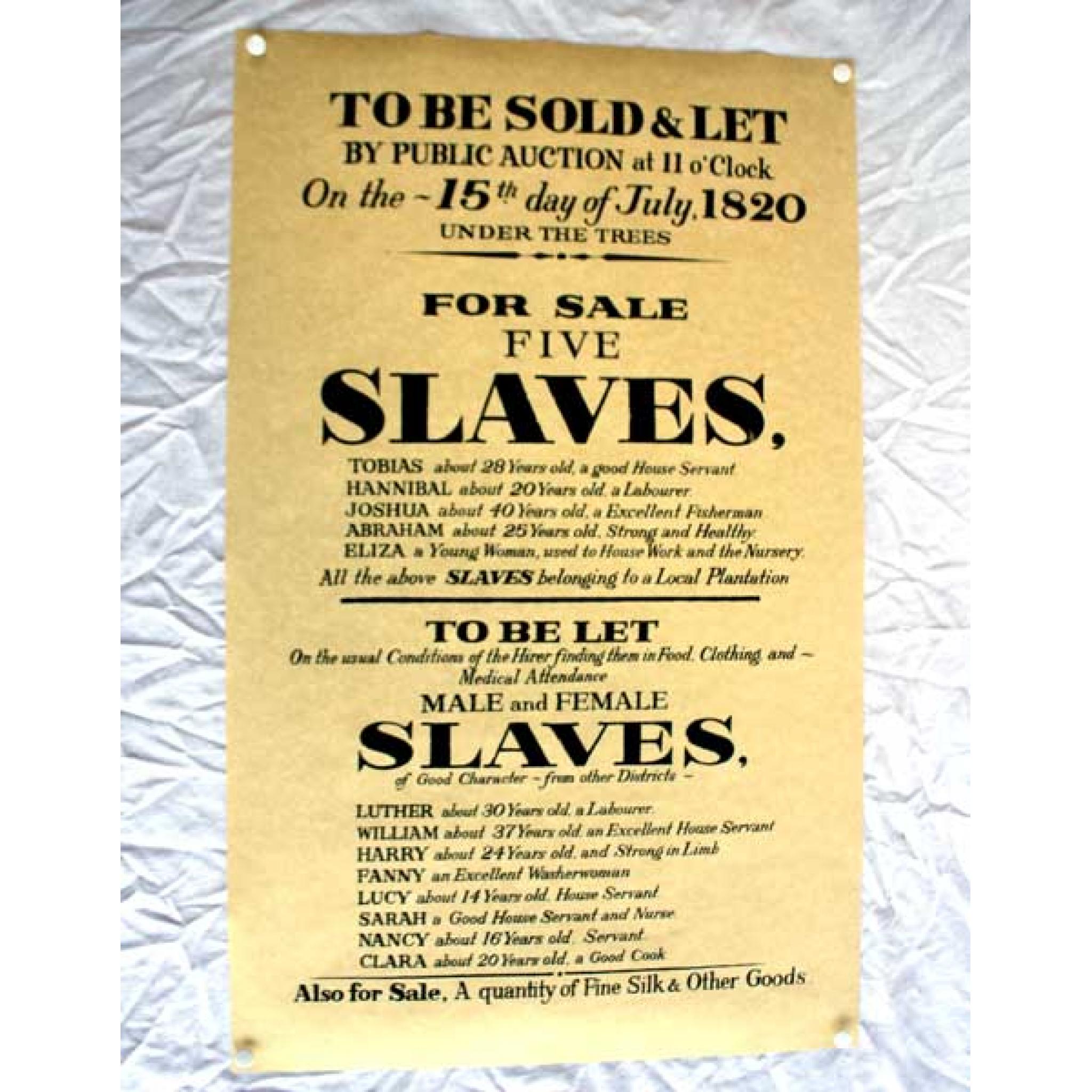 Slave Auction Poster at Vanbrockblog Blog