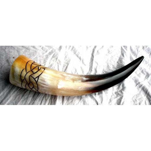 Engraved Drinking Horn