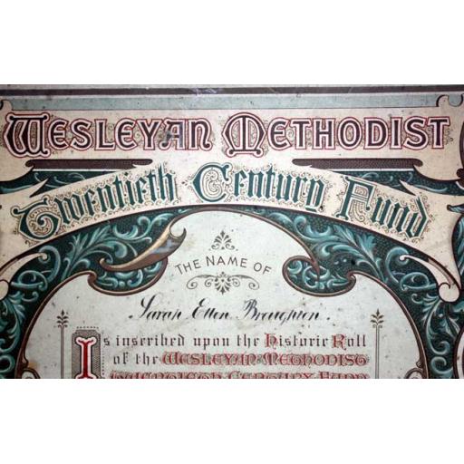 1898 Methodist Certificate