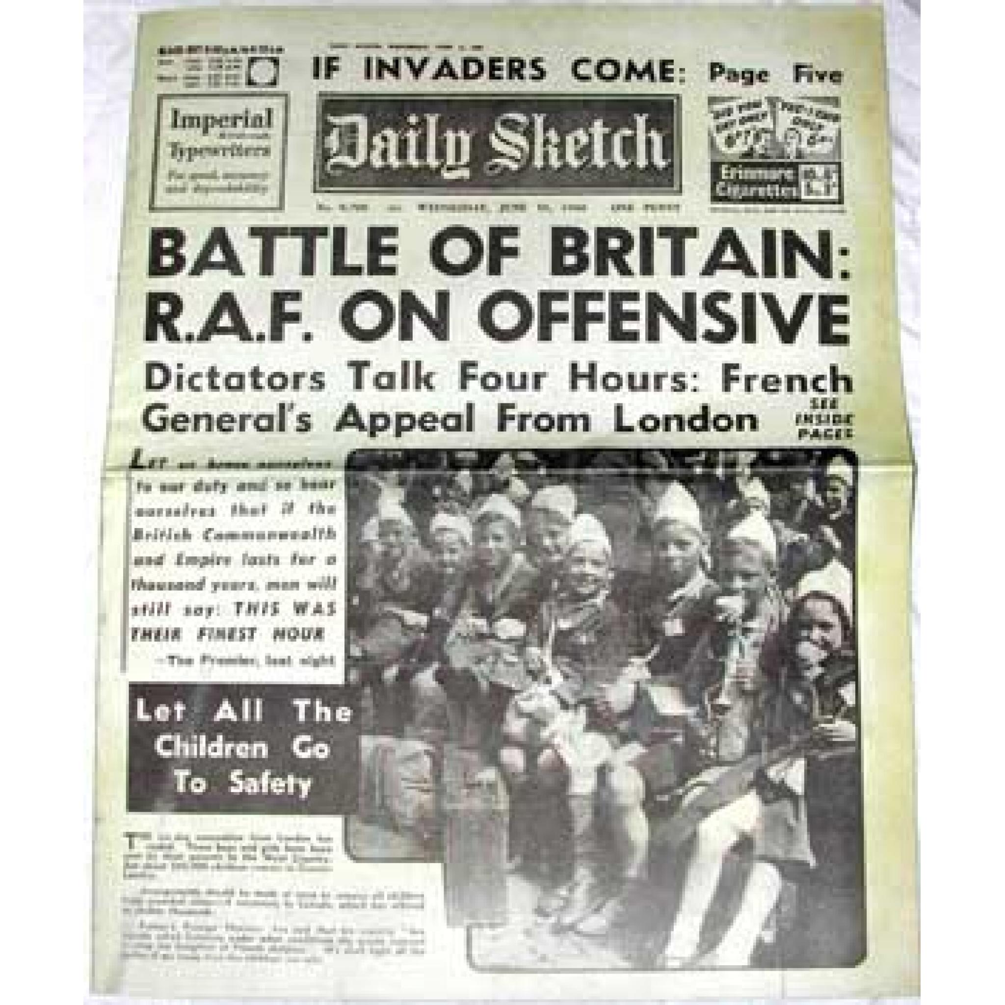 Battle Of Britain Newspaper