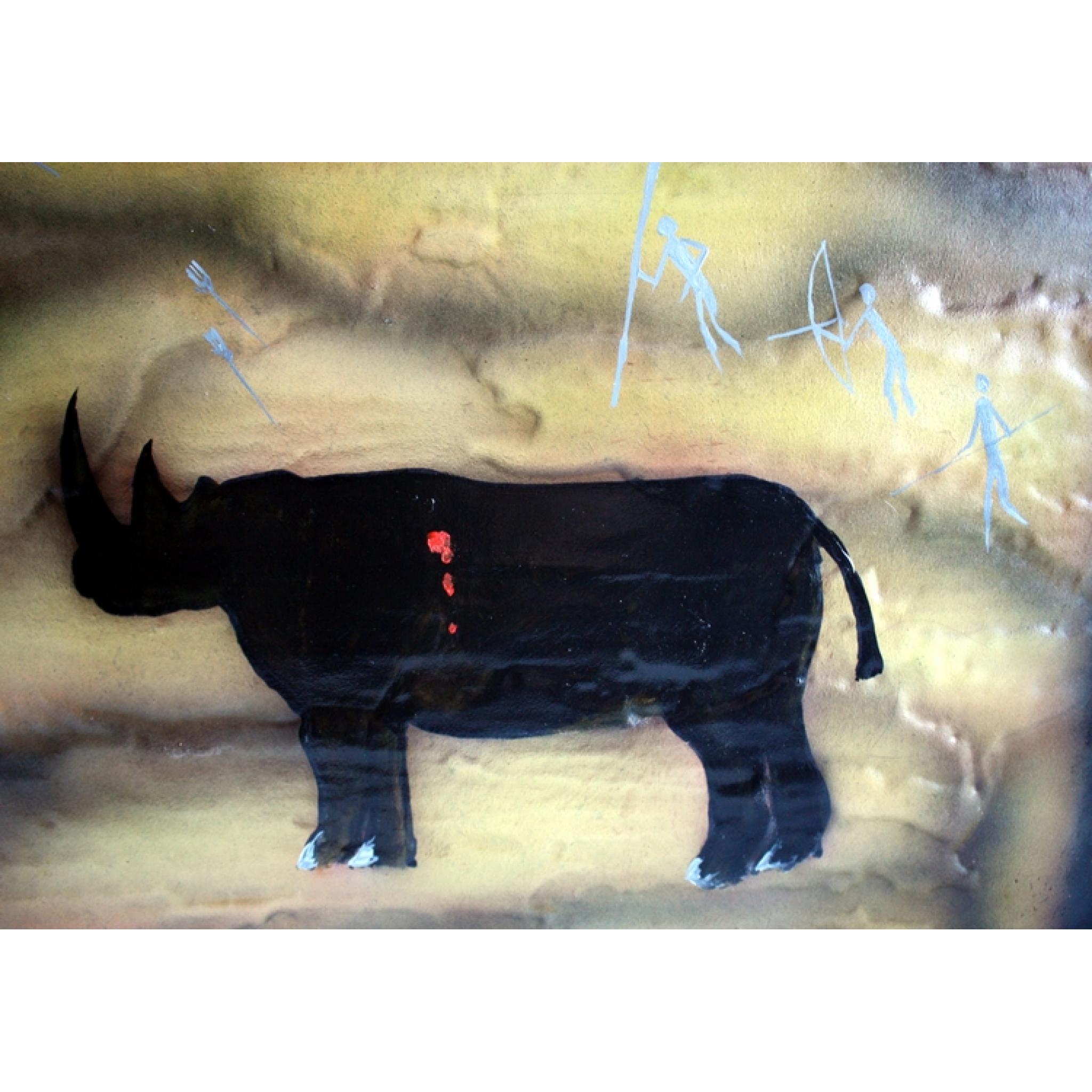 Medium Framed 3D Rhino Cave Painting | Starbeck Education