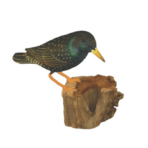 Carved Wooden Starling