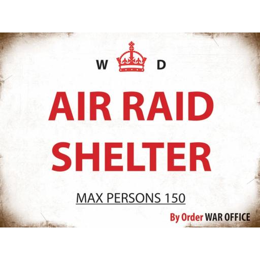 Air Raid Shelter Metal Sign