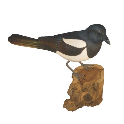 Carved Wooden Magpie
