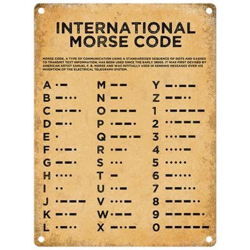Morse Code Metal Sign