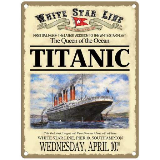 Titanic Large Metal Sign