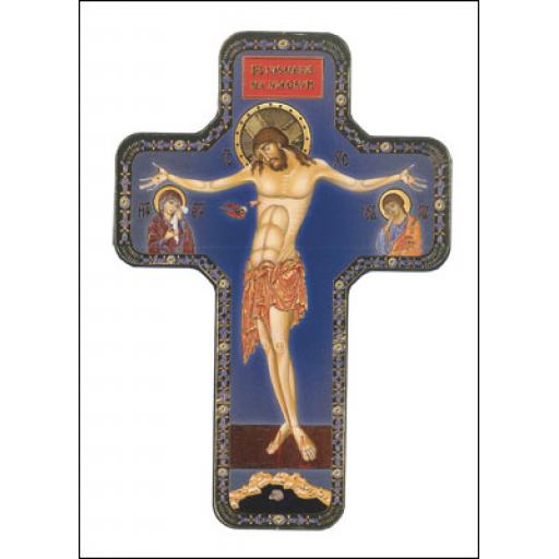 Wood Icon Cross Crucifixion