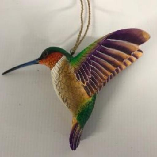 Carved Wooden Hummingbird