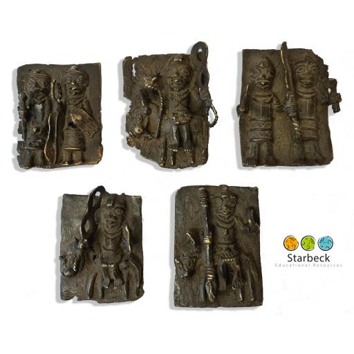 Set of 5 Benin Replica Plaques