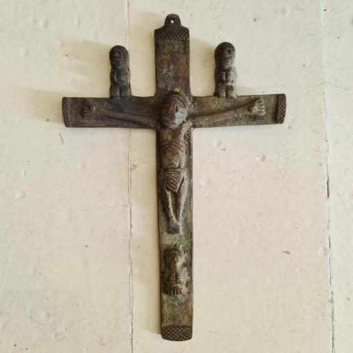 Bakongo Bronze Crucifix
