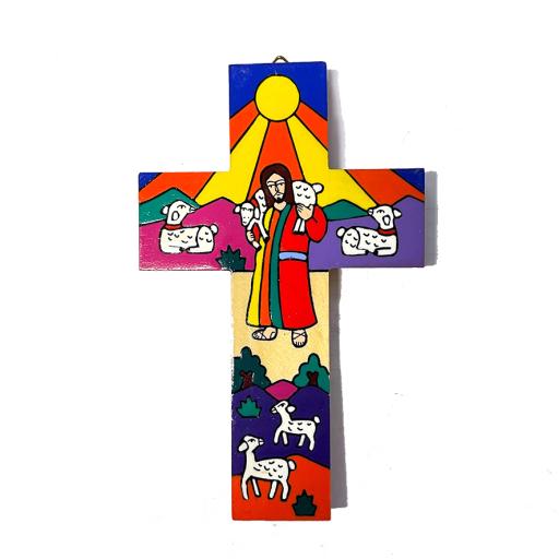Holy Family Good Shepherd (Modern) Cross - 15cm