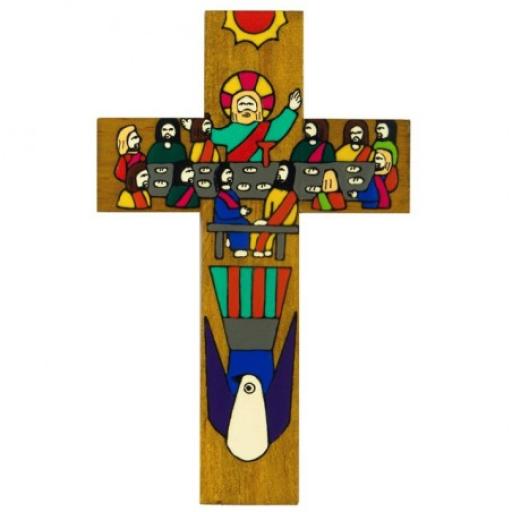 Last Supper 25cm Hand Painted Cross