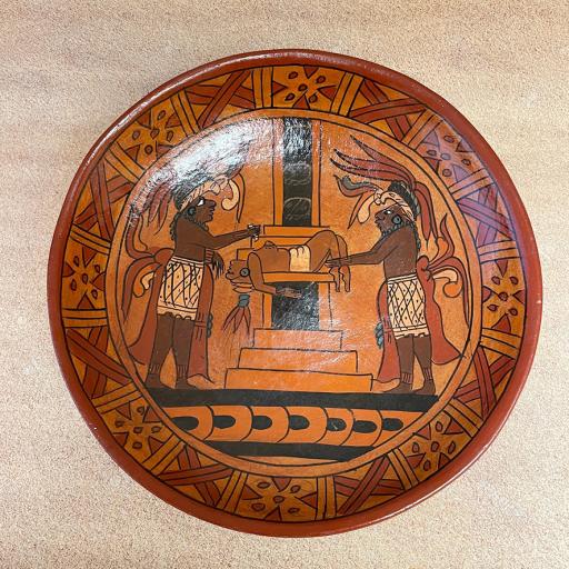 Maya Sacrificial Scene Ceramic Plate